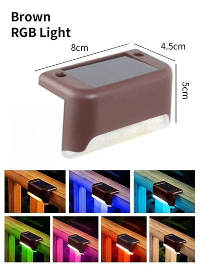 Lampe Solaire Escalier Extérieur LED Multicolore Étanche