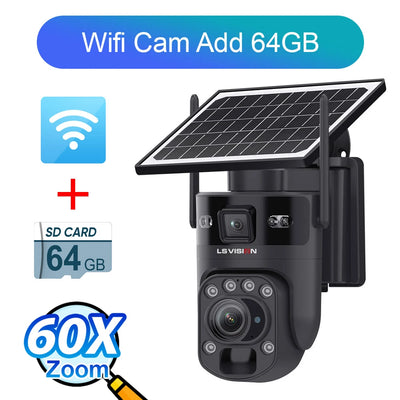 Caméra Solaire 4G Zoom 60X PTZ Extérieure