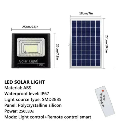 Projecteur Solaire Extérieur Réflecteur Blanc Chaud 300W