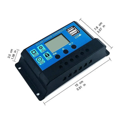 Régulateur Solaire PWM 100A 12V 24V LCD avec Minuterie