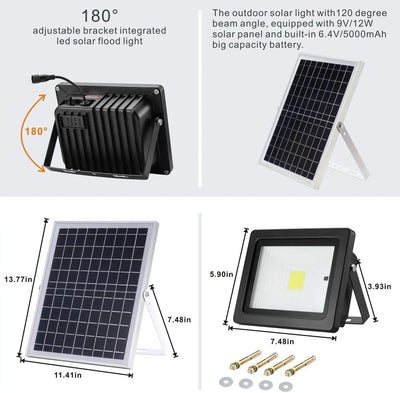 Projecteur Solaire Extérieur Détecteur de Mouvement Radar 62 LED
