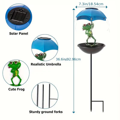 Lampe Solaire Grenouille et Mangeoire à Oiseaux Guirlande LED