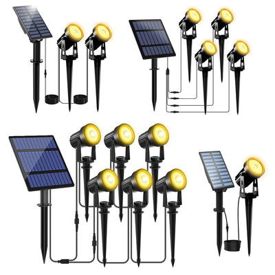 Projecteur Solaire LED IP65 3000K Jardin Allée Mur Arbre