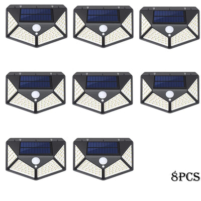 Lampe Solaire Extérieur Détecteur de Mouvement 100 LED Murale