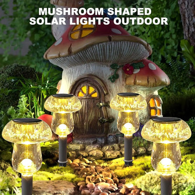 Lampe Solaire Champignon LED Étanche Décoration Jardin Allée