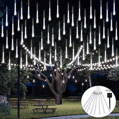 Guirlande Solaire Pluie de Météores Noël Sapin et Gouttière