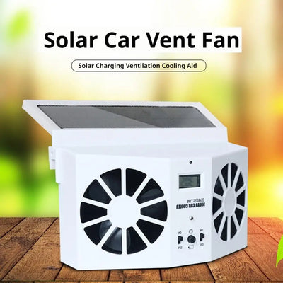 Ventilateur Solaire de Voiture avec Écran Sans Batterie