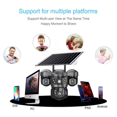 Caméra de Surveillance Solaire 4G Triple Objectif - vue 8