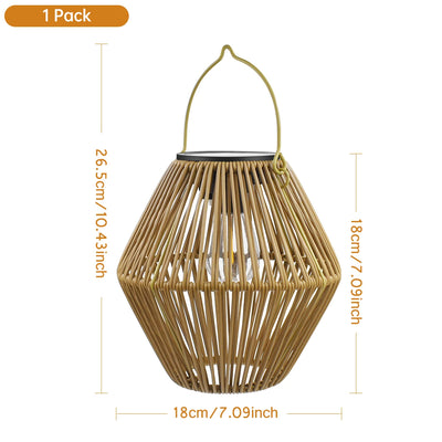 Lanterne Solaire Tissée Suspendue Style Boho