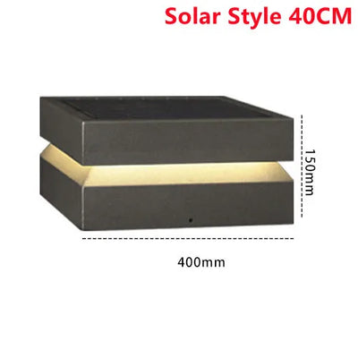 Lampe Solaire de Pilier Inox Étanche IP65