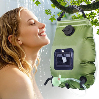 Douche Solaire de Camping 20L avec Pomme de Douche et Tuyau