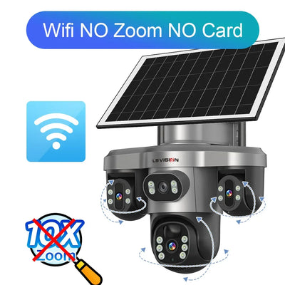 Caméra Solaire 4G 4 Objectifs Zoom 10X