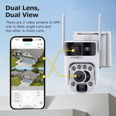 Caméra de Surveillance Solaire INQMEGA 4G 12MP Zoom Optique 60X