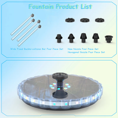 Fontaine Solaire LED de Jardin pour Bain d'Oiseaux