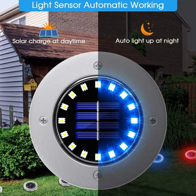 Spot Solaire Enterré LED RGB Multicolore Étanche Jardin Allée