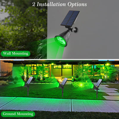 Projecteur Solaire Vert Étanche Mur Jardin Extérieur