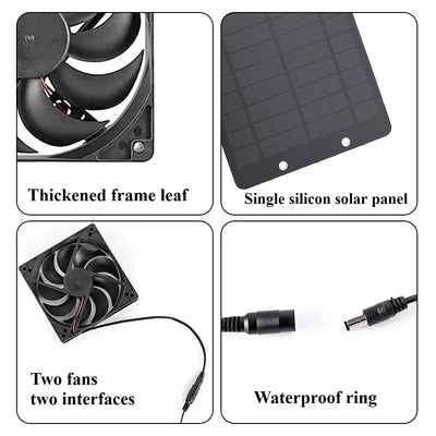 Ventilateur Solaire 6 Pouces Silencieux pour Serre