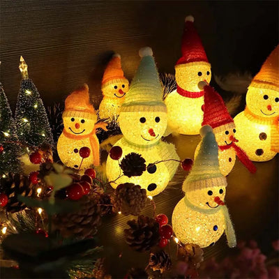 Lampe Solaire Bonhomme de Neige LED Étanche Jardin et Allée