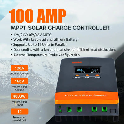 Régulateur de Charge Solaire MPPT 100A - vue 2