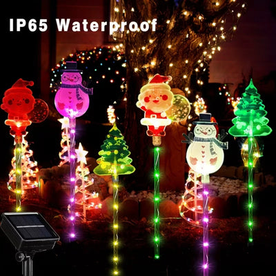 Décoration Noël Solaire Piquets Lumineux en Acrylique