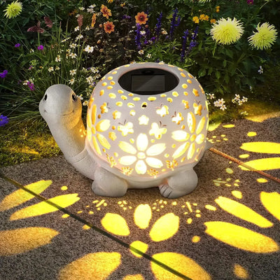 Statue Solaire Tortue Lumineuse Décoration de Jardin