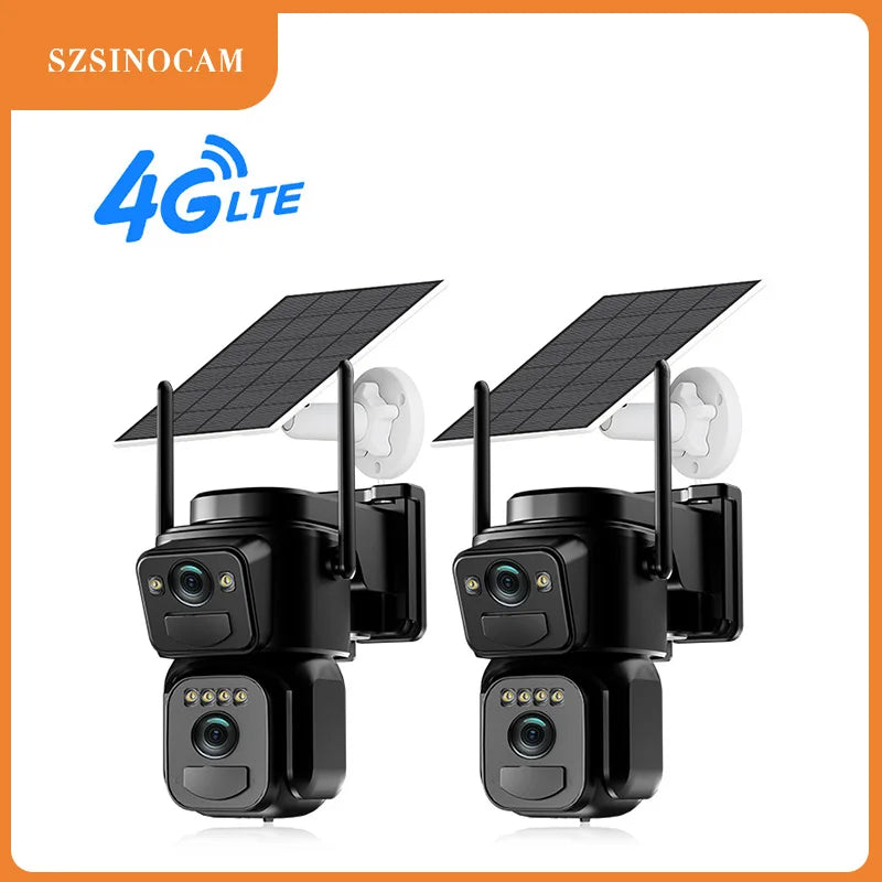 Caméra de Surveillance Solaire 4G Double Objectif Lot