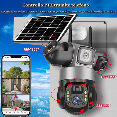 Caméra Solaire 4G 3 Objectifs PTZ Extérieure - vue 3