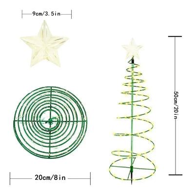 Ornement Solaire d'Arbre de Noël LED Étanche pour Jardin