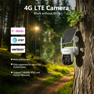 Caméra Solaire 4G PTZ Double Objectif Extérieure