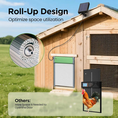 Porte Automatique de Poulailler Solaire Rideau Vert Commande Sans Fil