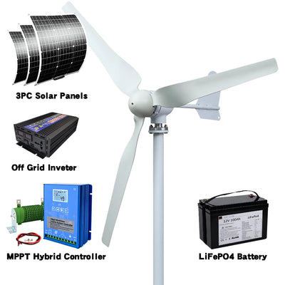 Générateur Éolien Horizontal SMARAAD 4000W 3 Pales