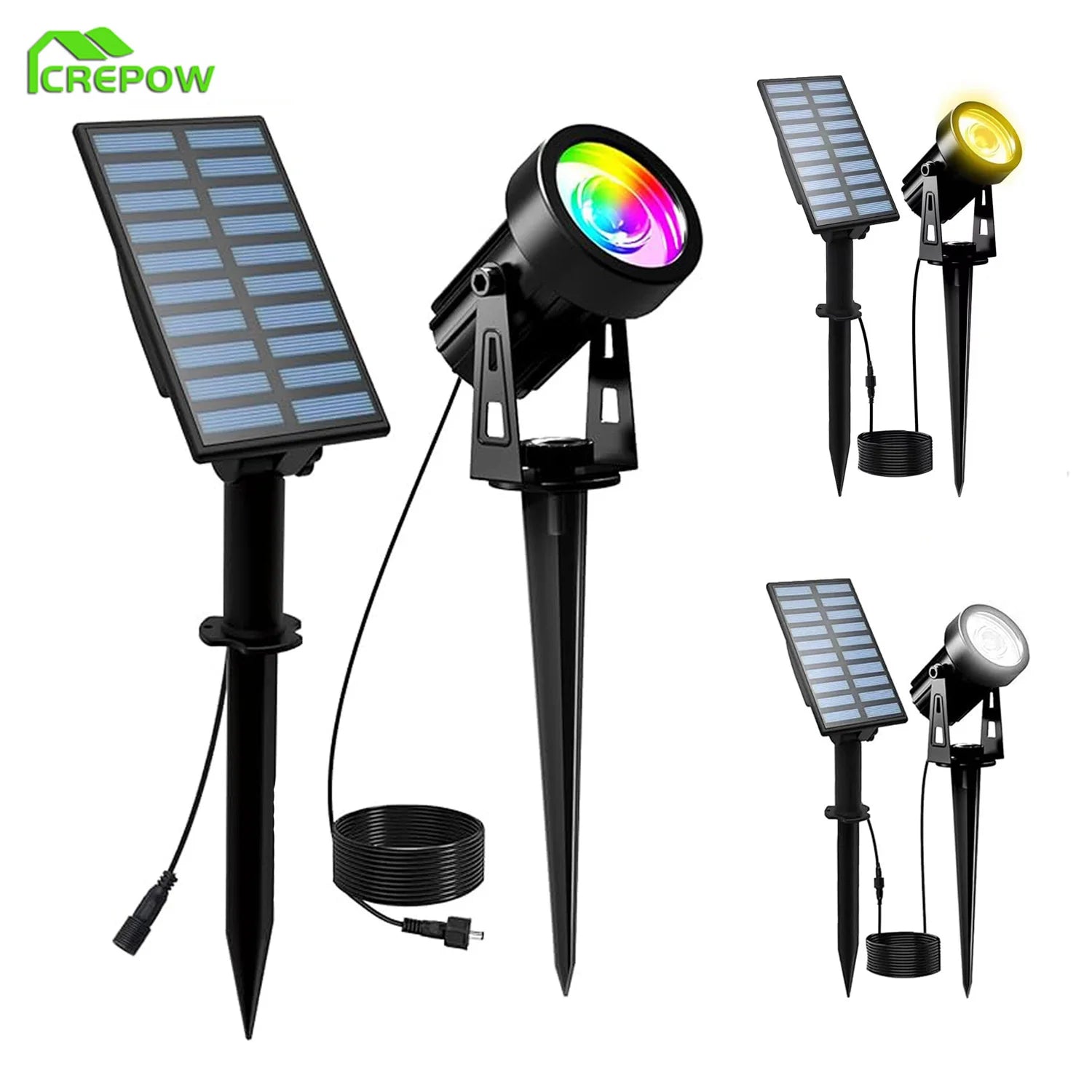 Projecteur solaire RGB couleur changeante pour arbre