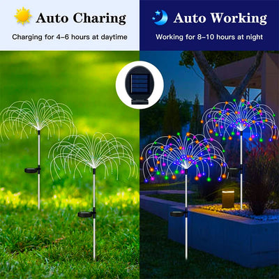 Lampe Solaire Décorative Jardin Effet Feu d'Artifice