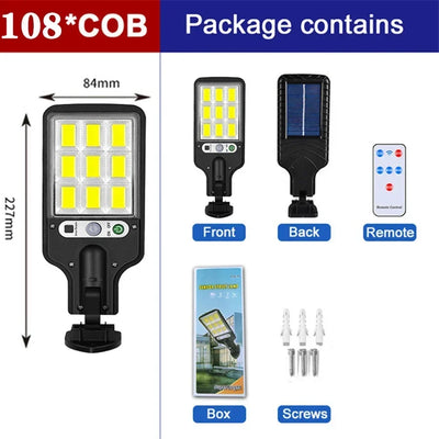 Lot de Lampes Solaires Extérieures 200 COB Détecteur de Mouvement