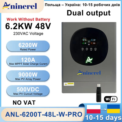 Onduleur Solaire Hybride 6,2 kW 48V MPPT