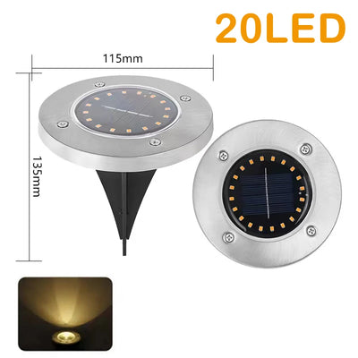 Lampe Solaire Encastrée Sol LED Étanche Terrasse Jardin Allée