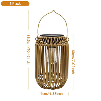 Lanterne Solaire Tissée Suspendue Style Boho