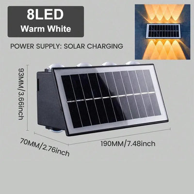 Détail du panneau solaire de l'applique murale RGB