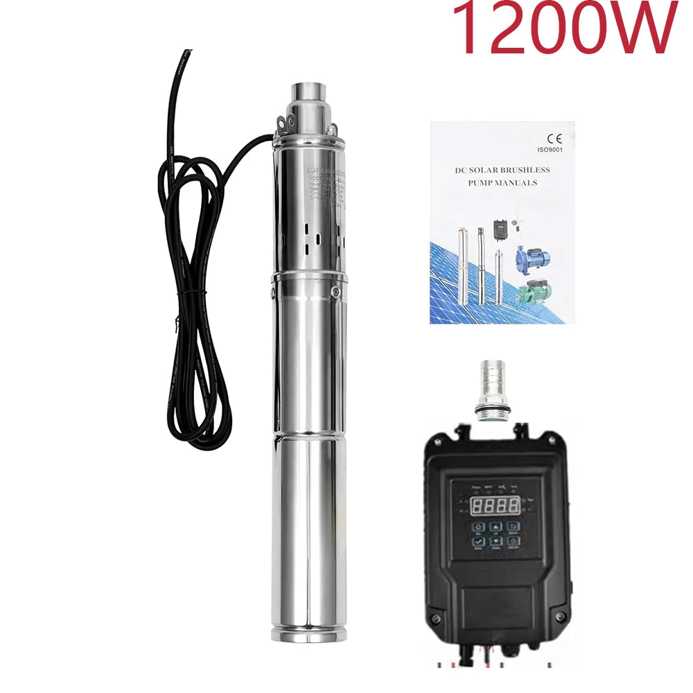 Pompe Solaire Puits Profond 1200W 72V MPPT 180m 2000L/h
