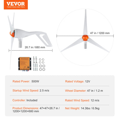 Générateur Éolien SucceBuy 12V 500W et 800W