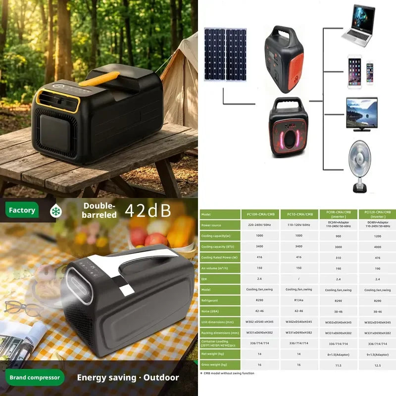 Climatiseur Solaire Portable pour Camping-Car et Extérieur