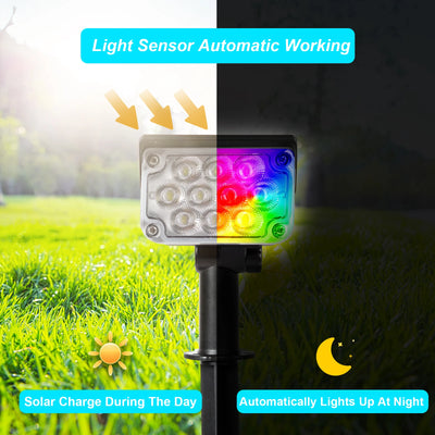 Lampe Solaire Jardin Température Réglable IP65 Éclairage Extérieur