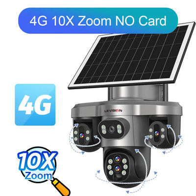 Caméra Solaire 4G Wifi PTZ Zoom 10X - vue 10