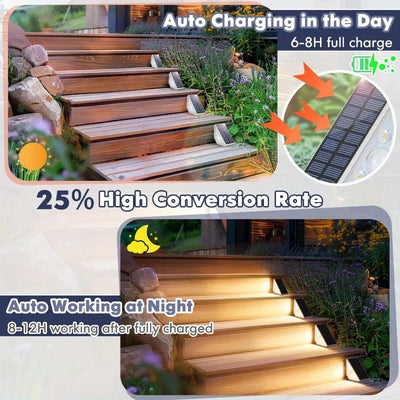 Lampe Solaire Escalier Extérieur 10 LED Détecteur de Mouvement
