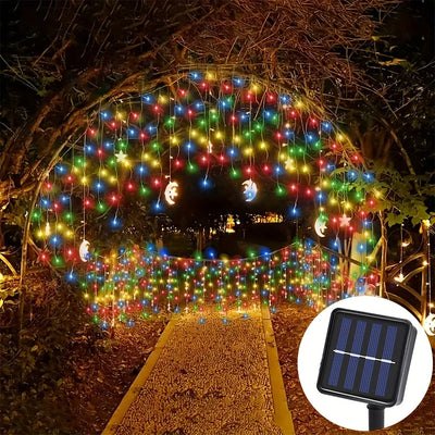 Rideau Solaire Lumineux Étanche Noël Fenêtre et Avant-Toit