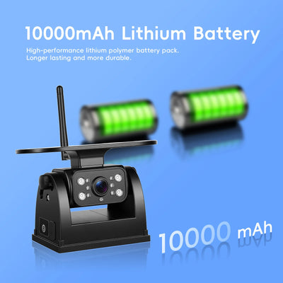 Caméra de Recul Solaire WiFi 1080P IP69 Sans Câblage