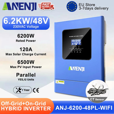 Onduleur Solaire Hybride 6,2 kW 48V On-Grid