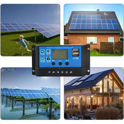 Régulateur Solaire 10 à 100A Écran LCD Double USB
