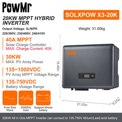 Onduleur Solaire Hybride Triphasé 12-20 kW - vue 7