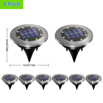 Lampe Solaire Extérieure 8 LED Encastrable Sol Jardin